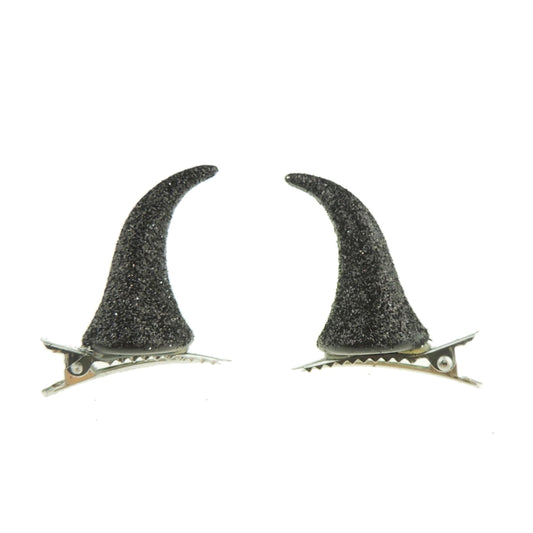 Womens Mens Fancy Dress Up Party Role School Play Cosplay Costume Hen Do Halloween Deeley Bopper Hair Clips Grips Barrette Goth Steampunk Satan Vampire Devil Glitter Sparkly Horns (Red)