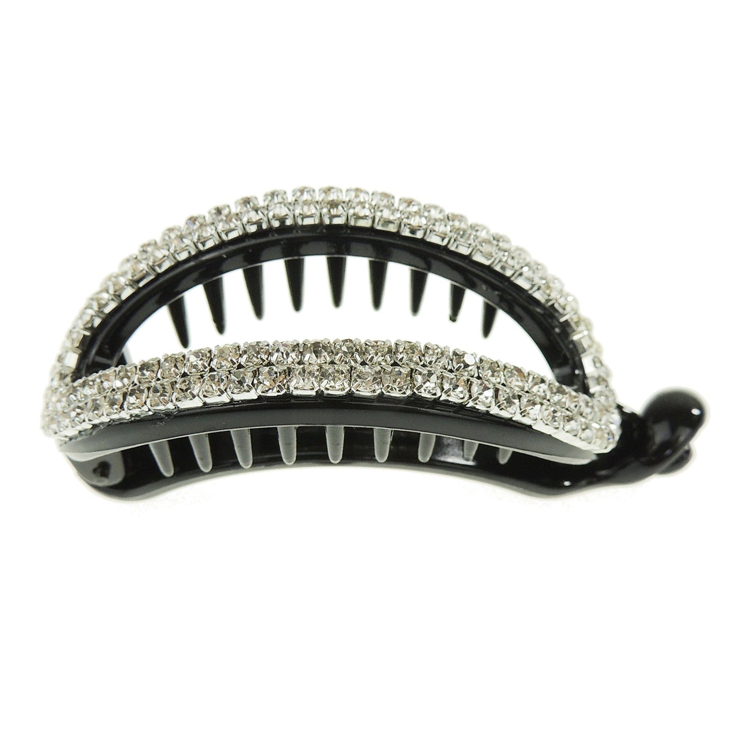 Sparkly Womens Girls Crystal Rhinestone Diamante Bridal Wedding Guest Christmas Party Bridesmaid Birthday Hair Accessories Banana Wide Cuff Styling Ponytail Hair Barrette Grip Claw Clamp SMALL OVAL