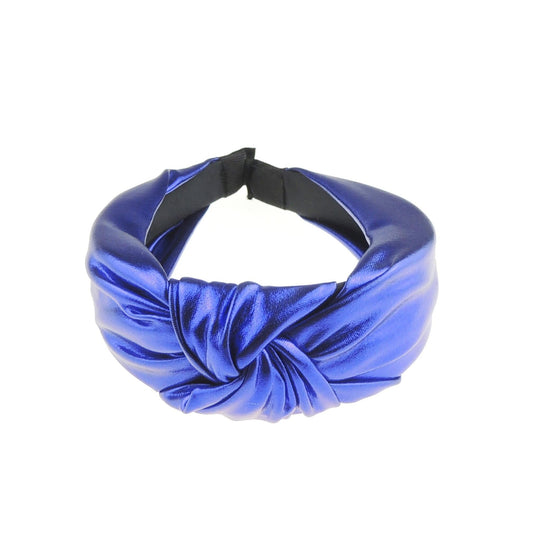 Womens Girls Evening Fancy Metallic Fabric Knot Twist Twisted Turban Wide Thick Formal Fancy Dress Headband Alice Band Hair Accessories Hairband Christmas Wedding Bridesmaid Party