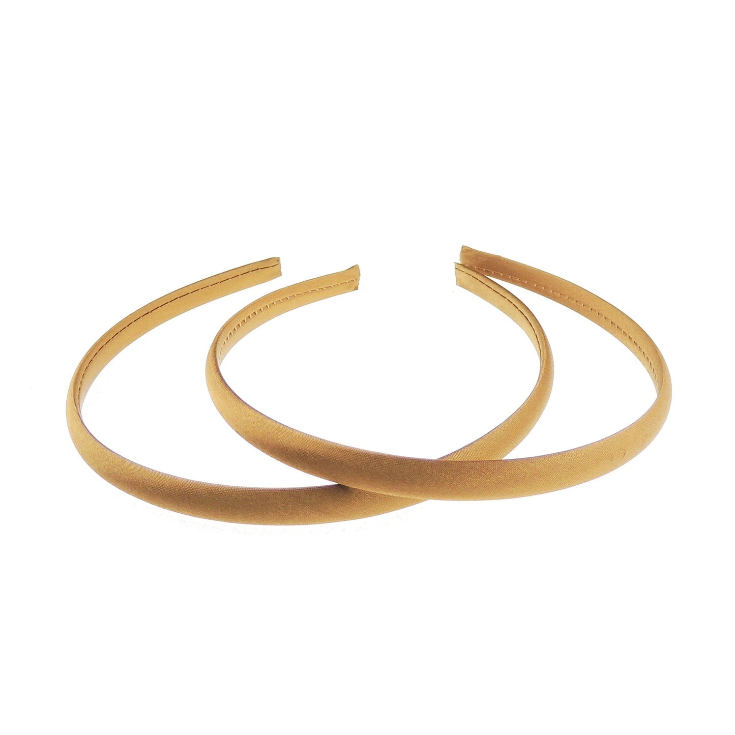 Pair of 2 Slim Thin 1cm Satin Covered Girls Party Satin Plain DIY Alice Headband Hairband Head Hair Band Kids School Uniform (Violet)