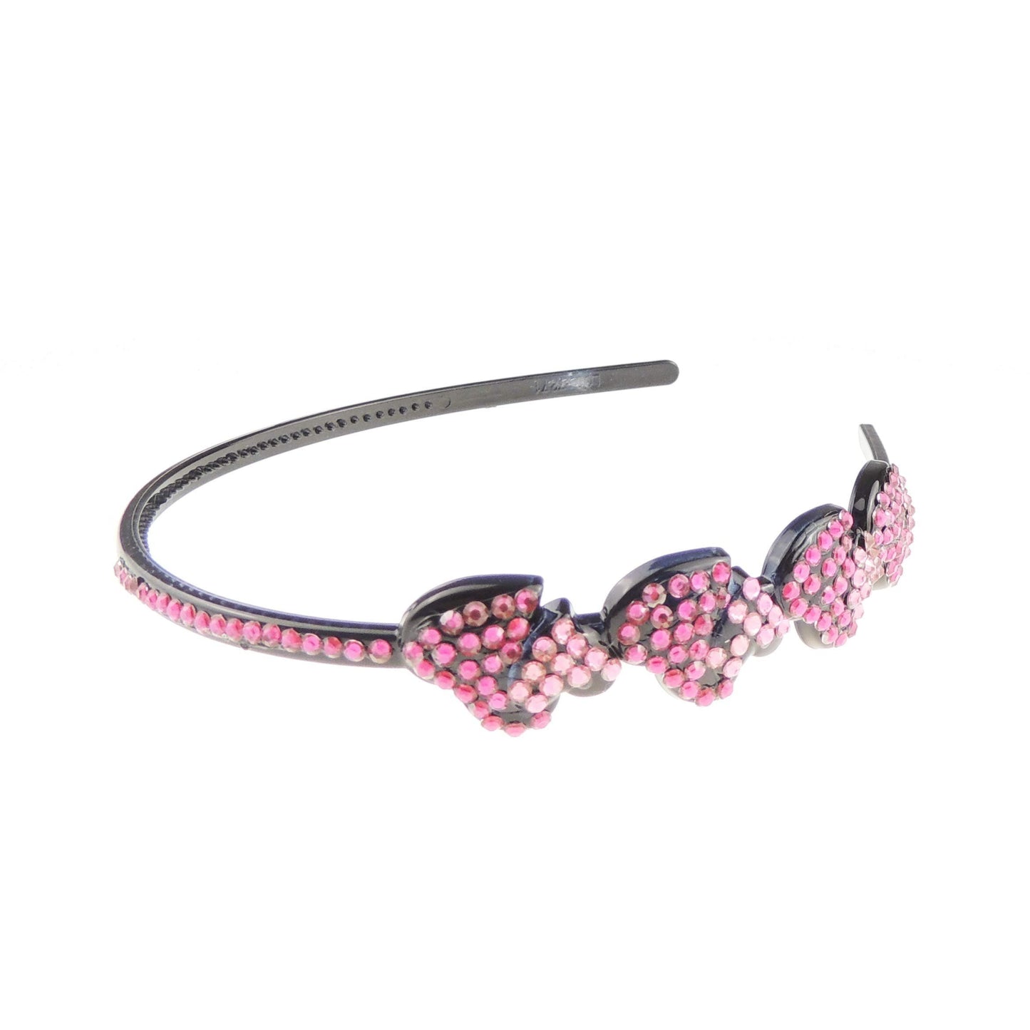 Womens Black Sparkly Alice Band Headband Hair Accessory Crystal Pink Grey Squares Hearts