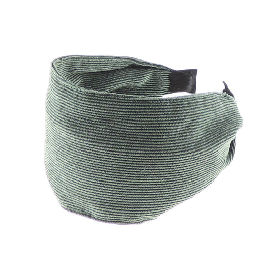 Womens Girls Very Wide 6.5cm Winter Evening Corduroy Velvet Soft Fabric Headband Alice Band Hair Band Accessories Wedding Bridal Party Christmas Birthday (Moss Green)