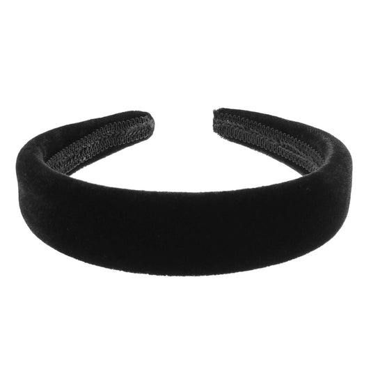 SMALL HEAD Womens Girls Work School Birthday Party Wedding Dance Recital Party Bridesmaid Special Occasion Hair Velvet Hair 2.5cm Slight Padded Headband Alice Band Hairband Black (Black)