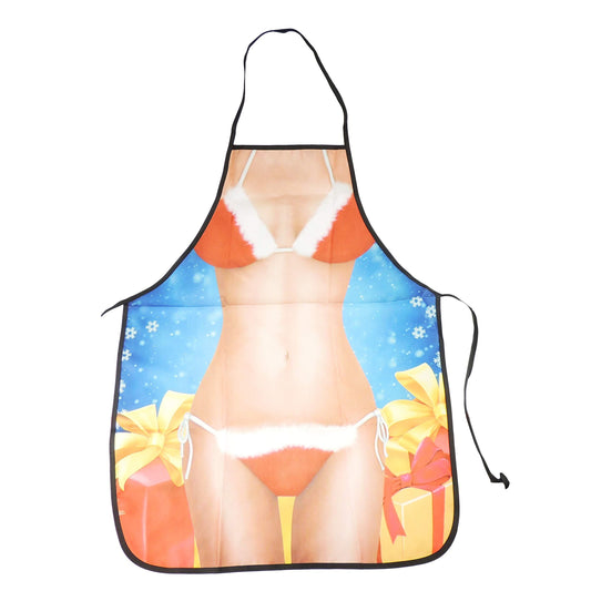 Glamour Girlz Mens Womens Chef Kitchen Cooking Baking BBQ Rude Joke Naughty Funny Novelty Present Stag Do Party Gift Pinny Pinafore Apron Birthday Christmas Mrs Santa Claus Bikini Lady