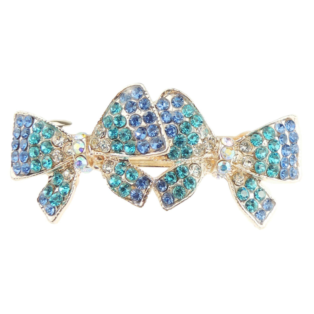 Sparkly Womens Girls Crystal Rhinestone Diamante Wedding Bridal Party Evening Ponytail Fine Hair Accessories Occasion Barrette Hairpin Grip French Metal Spring Clip Butterfly Gold Tone (Gold)