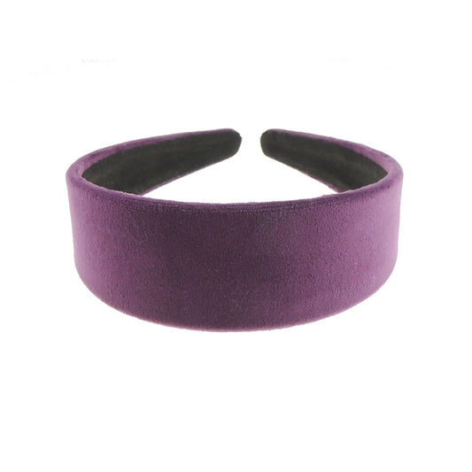 Girls Women Plush Velvet Evening 4cm Wide Winter Boho Vintage Headband Alice Band Hair Accessories Hairband Christmas Birthday Wedding Guest Gift (Dusky Blue)