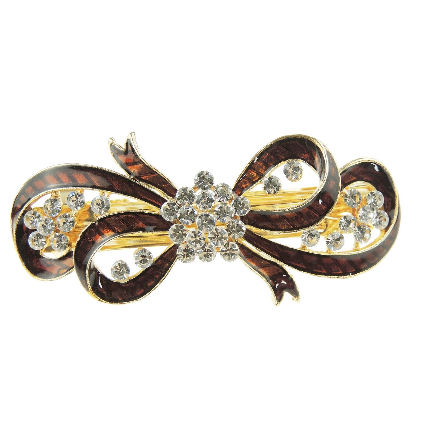 Womens Girls Crystal Rhinestone Diamante Wedding Birthday Party Evening School Ponytail Fine Medium Hair Accessories Occasion Barrette Hairpin Grip French Spring Clip Enamel Bow Ribbon