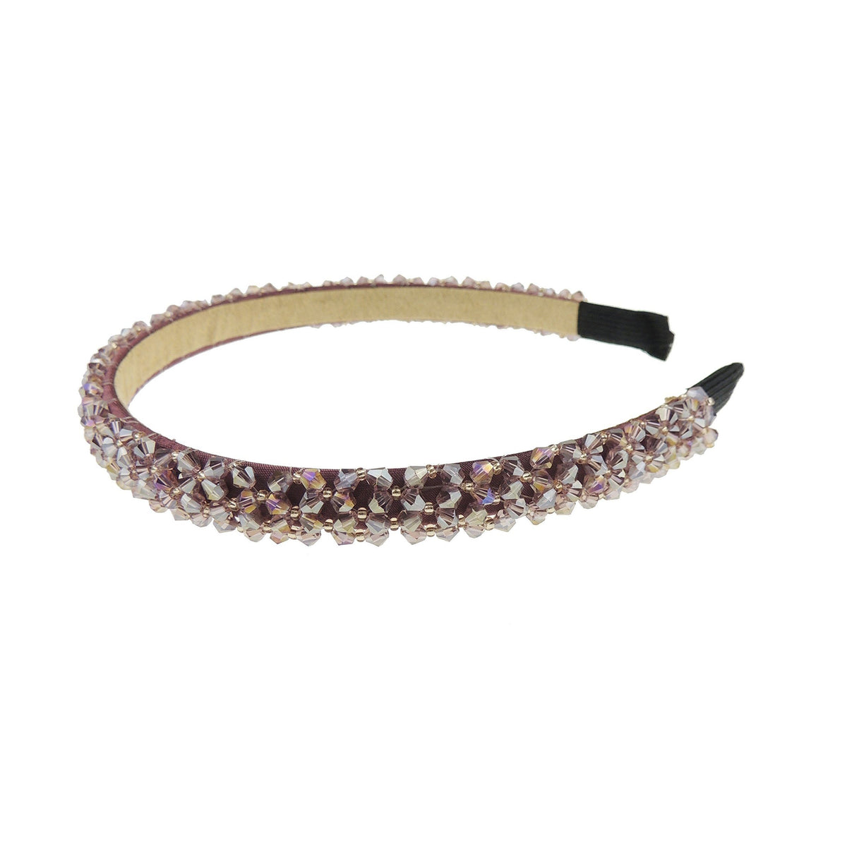 Womens Beaded Diamante Crystal Encrusted Sparkly 1.5cm Wedding Formal Occasion Bridesmaid Christmas Birthday Pageant Evening Bridal Party Formal Alice Band Headwear Hairband Headband
