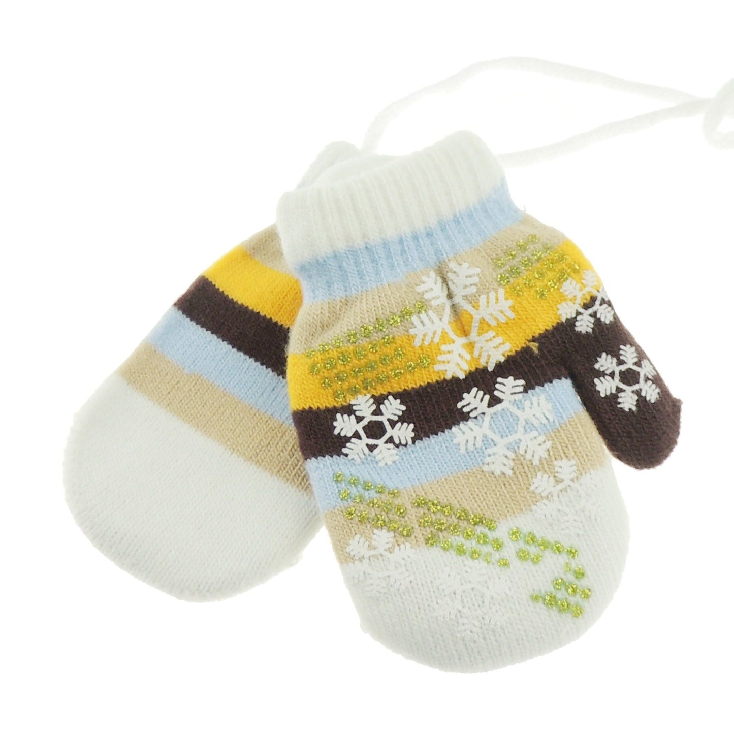 Soft Baby Girls Boys Kids Toddler Children Babies Knit Thermal Warm Winter Outdoor Hand Warmers Gloves Stripe Snowflake Chain String Mittens 6 9 Months 1 2 Years