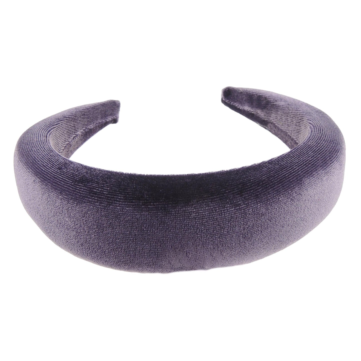 Ladies Girls Velvet Wide Padded Covered Headband Alice Band (Pale Orange)