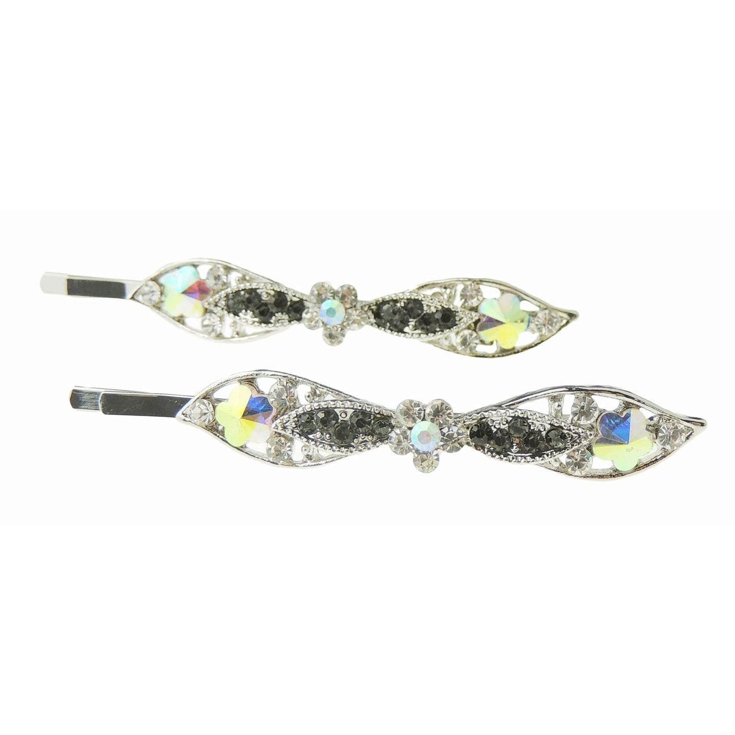 Womens Girls Sparkly Bow Rhinestone Jeweled Crystal Diamante Party Birthday Christmas Bridal Wedding Accessories Slides Hairpin Hair Clips Grips Bobby Pins