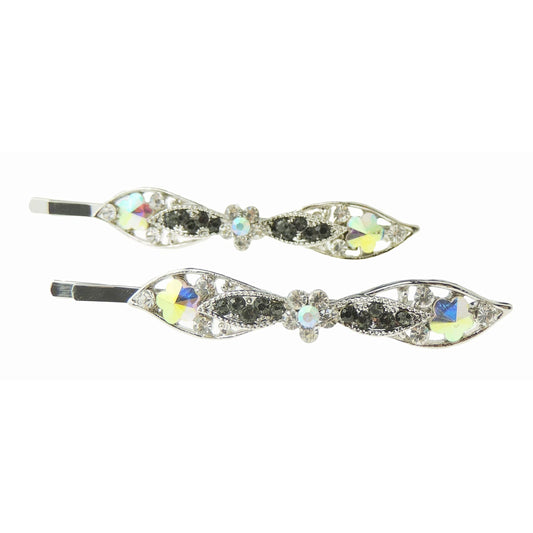 Womens Girls Sparkly Bow Rhinestone Jeweled Crystal Diamante Party Birthday Christmas Bridal Wedding Accessories Slides Hairpin Hair Clips Grips Bobby Pins