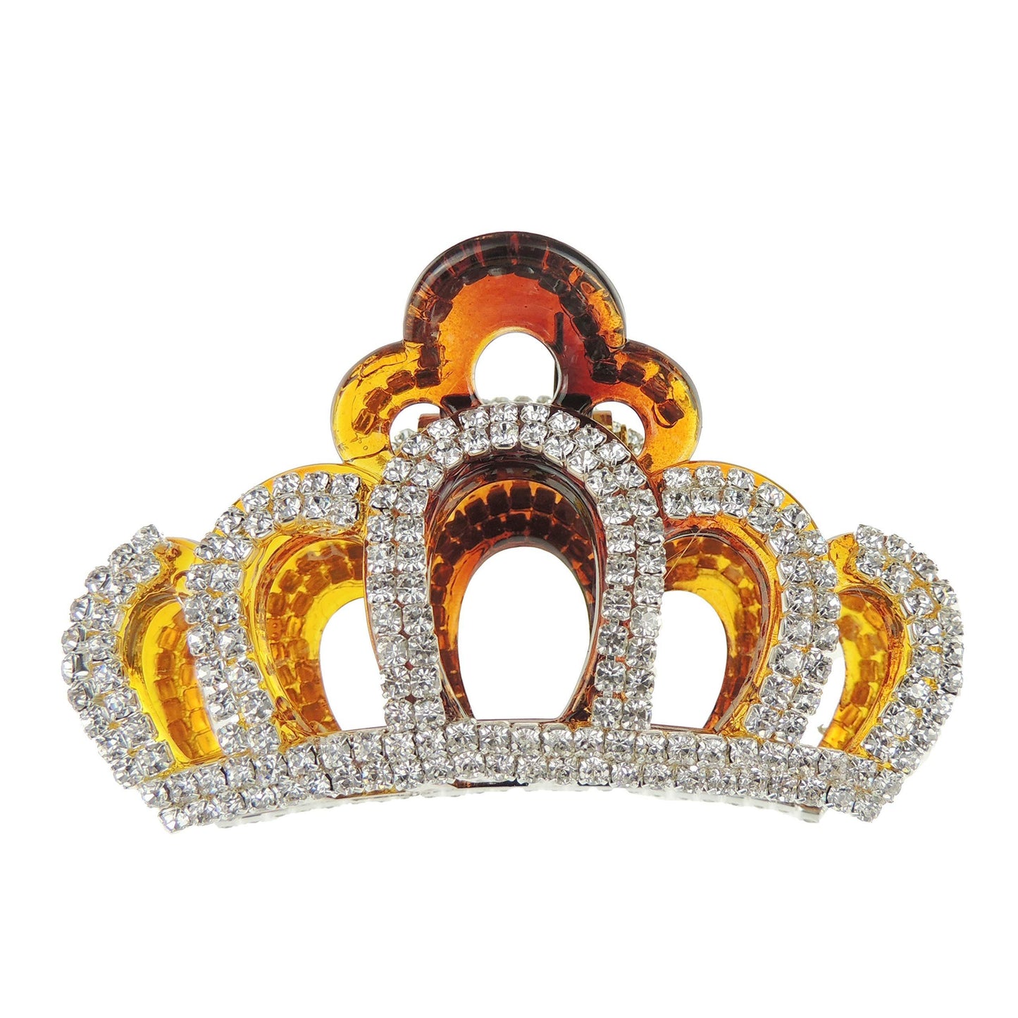 Extra Sparkly Diamante Crystal Evening Ladies 9cm Hair Claw Clamp Crown Tiara Double