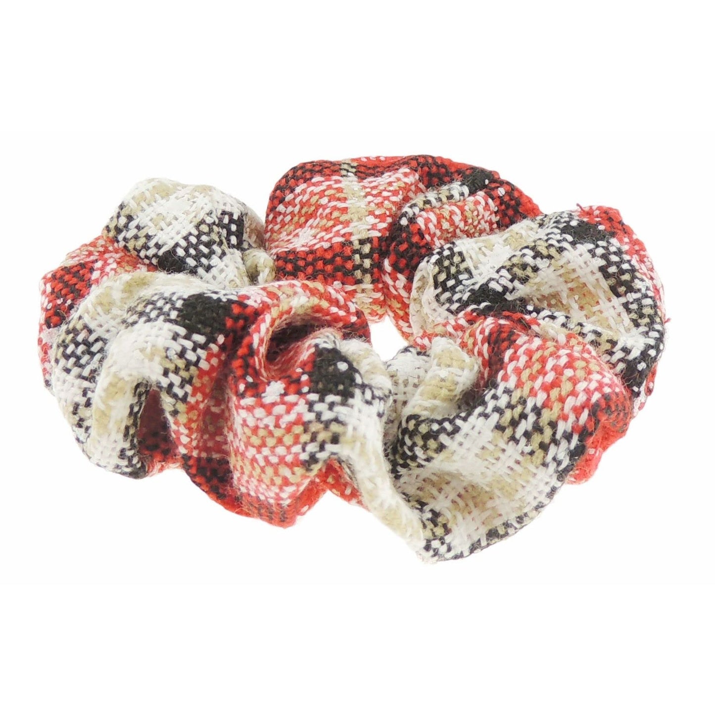 Festive Womens Girls Fabric Snowflake Tartan Plaid Tinsel School Christmas Party Bag Ponio Rope Hair Tie Up Back Elastic Accessories Bobbles Ponytail Holder Rubber Bands Scrunchie