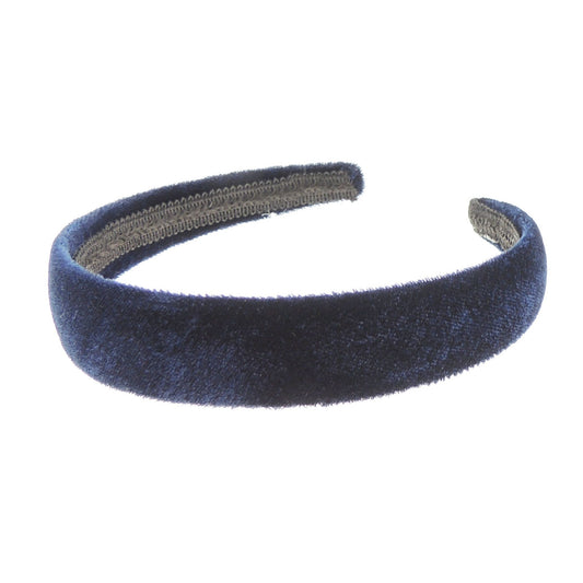 Girls SMALL HEAD Women Plush Velvet Evening 2.5cm Winter Boho Vintage Plain Headband Alice Band Hair Accessories Hairband Christmas Birthday Wedding Bridesmaid Navy Blue