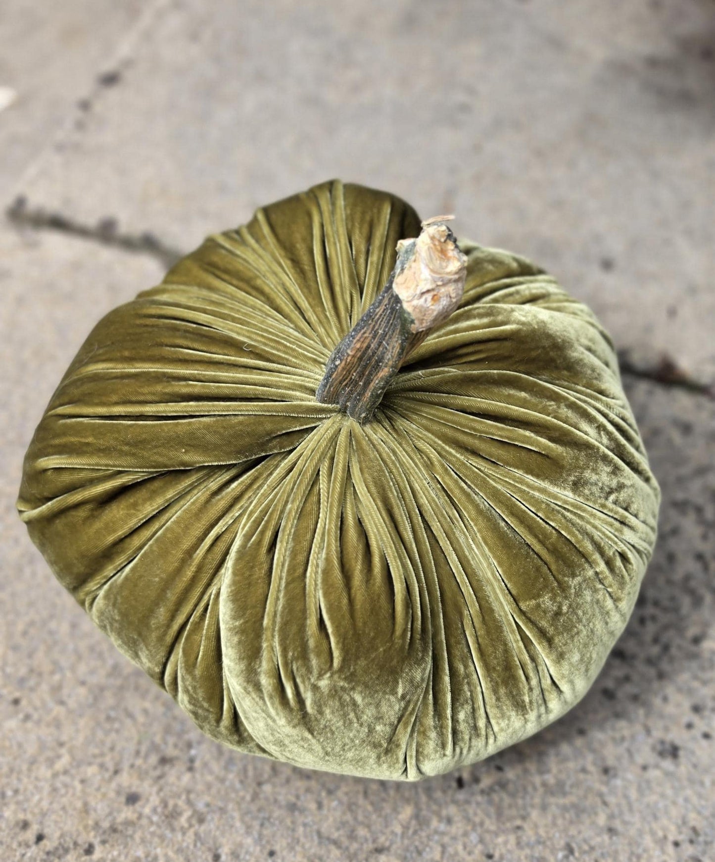 Olive Green LARGE Silk Velvet Pumpkins Rustic Farmhouse Wedding Thanksgiving Gift Idea Home Shelf Modern Handmade Decor Decoration