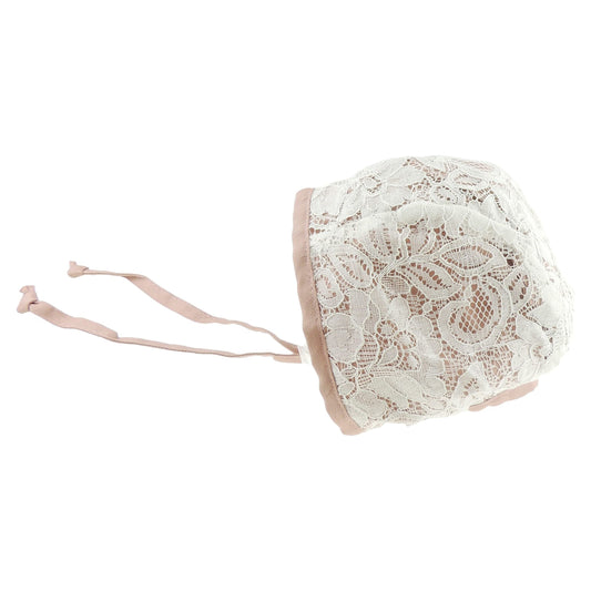 Vinatge Look Baby Girls Kids Infants Childrens Newborn Christening Baptism Embroidered Lace Floral Flower Bonnet Beanie Bucket Summer Occasion Sun Protection Hat 3 6 9 12 Months 1 2 3 4 5 Year OIds