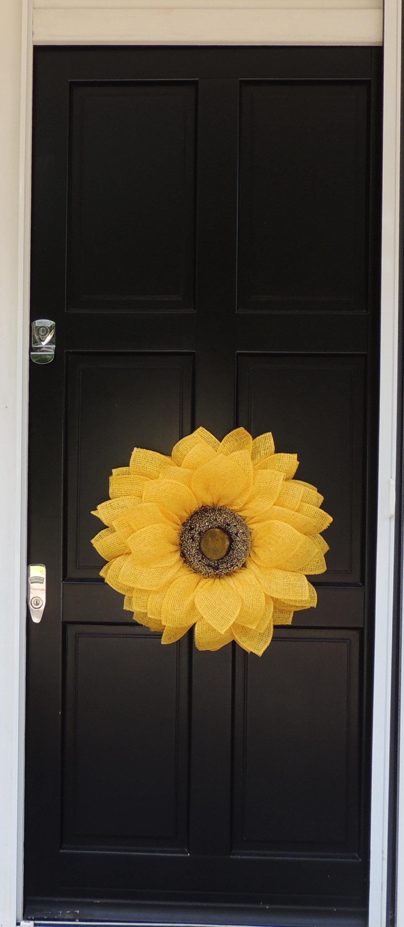 Large Sunflower Wreath | Yellow Summer Front Door Wreath | Farmhouse Floral Decor | 50cm (20")