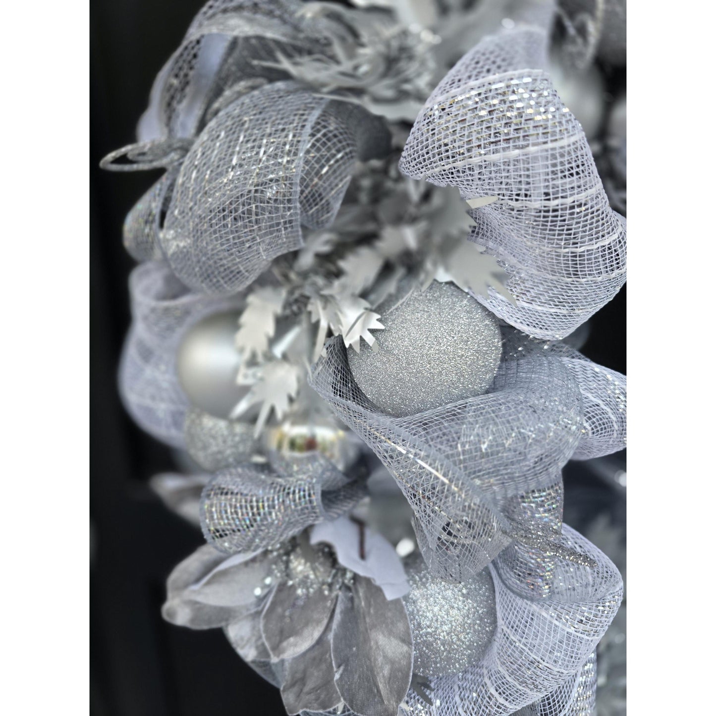 Silver Luxury Christmas Wreath Front Door Luxury Home Decorations Xmas Winter Mantle Decor Holiday Wreath Advent Swag Silver Theme