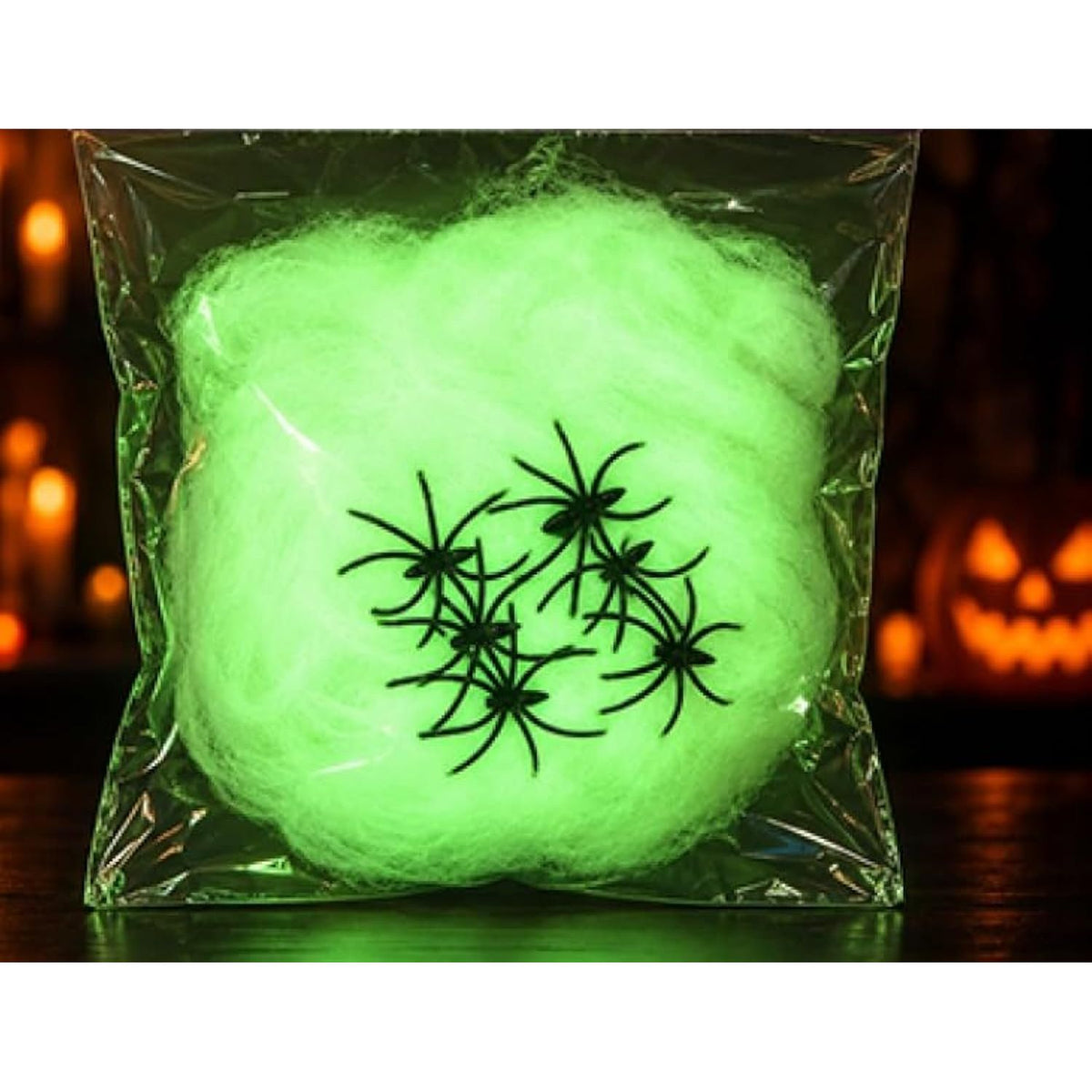 Glow in the Dark Spider Web Halloween Decoration 58g