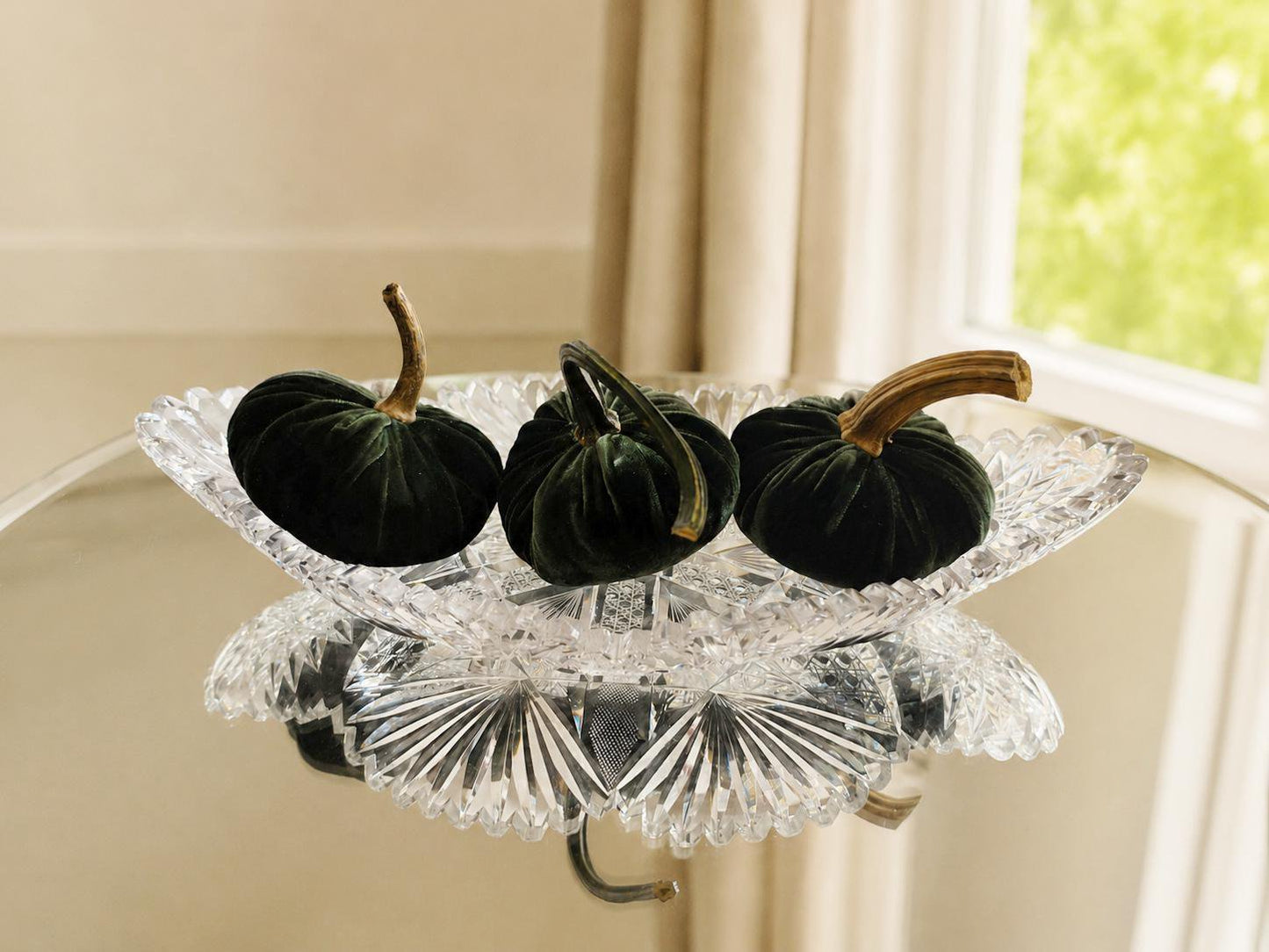 Set of 3 MINI Forest Green Olive Silk Velvet Pumpkins, Autumn Table Decor, Fall Wedding, Thanksgiving Home Decorations,