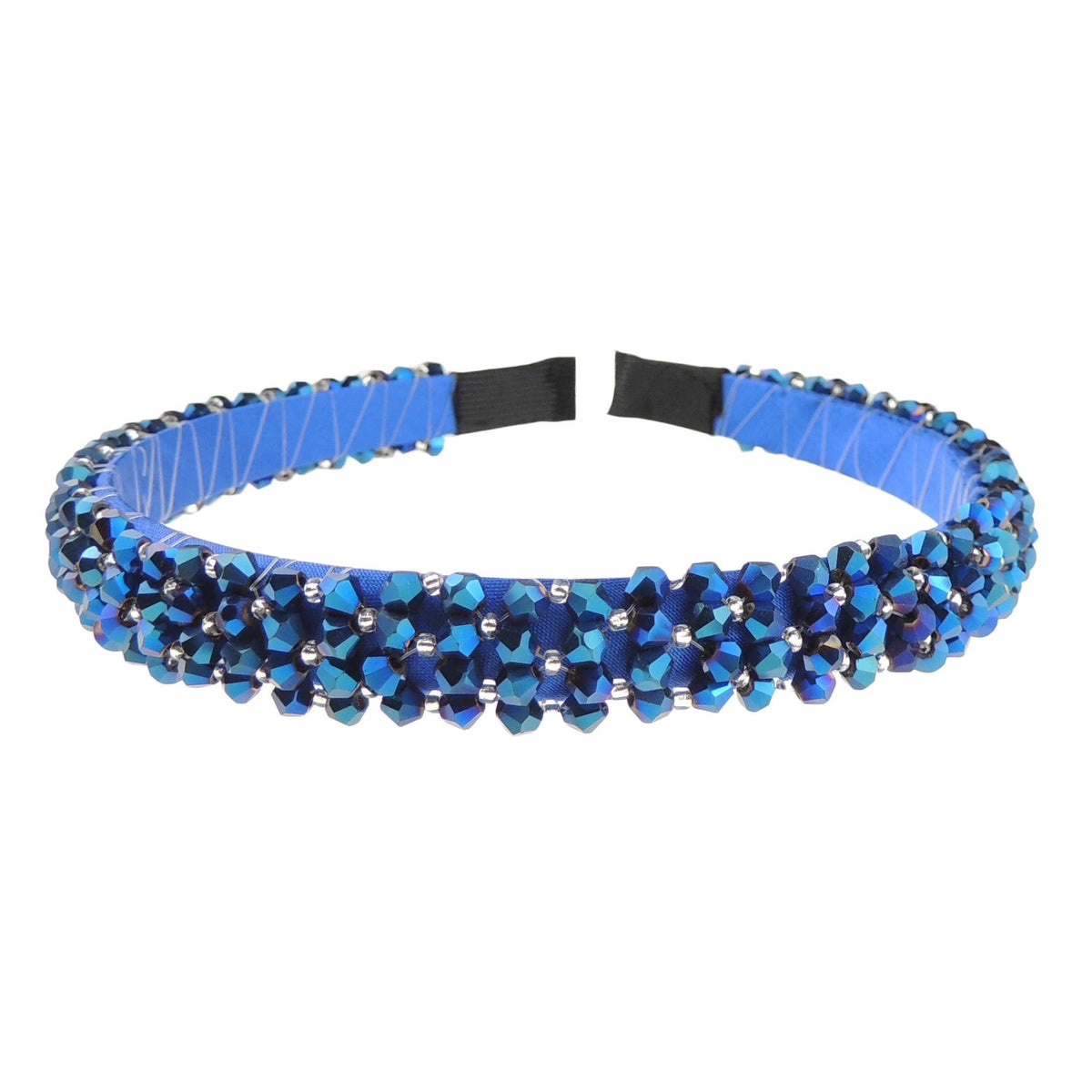 Womens Beaded Diamante Crystal Encrusted Sparkly 1.5cm Wedding Formal Occasion Bridesmaid Christmas Birthday Pageant Evening Bridal Party Formal Alice Band Headwear Hairband Headband