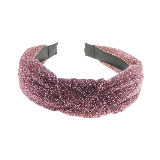 Ladies Evening Glitter Headband Party Alice Band Sparkly Top Knot (Gold)