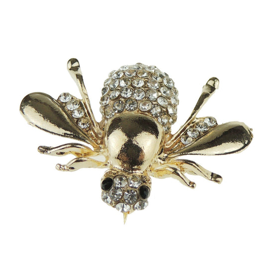Men Women Vintage Look Bridal Wedding Dress Christmas Birthday Gift Saree Scarf Lapel Diamante Diamonte Bling Crystal Rhinestone Brooch Badge Breastpin Corsage Pin Insect Wasp Honey Bumble Bee