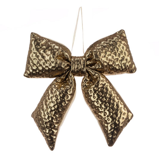 Metallic Gold Festive Soft Bow Hanging Christmas Bow Xmas Decor Decoration