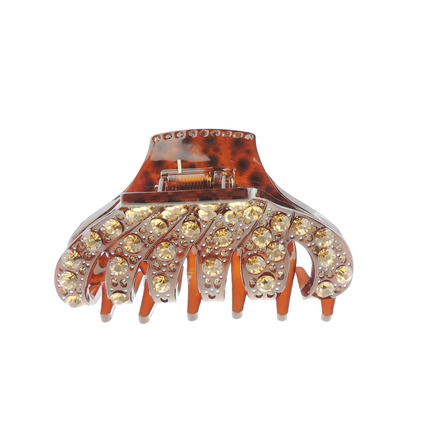 Sparkly Women Girls Jeweled Crystal Diamante Wave Jaw Clip Octopus Clamp Grip Bridal Wedding Party Styling Fine Medium Thin Hair Accessories Butterfly Claw Roses Floral Flowers Print 9cm Stripes