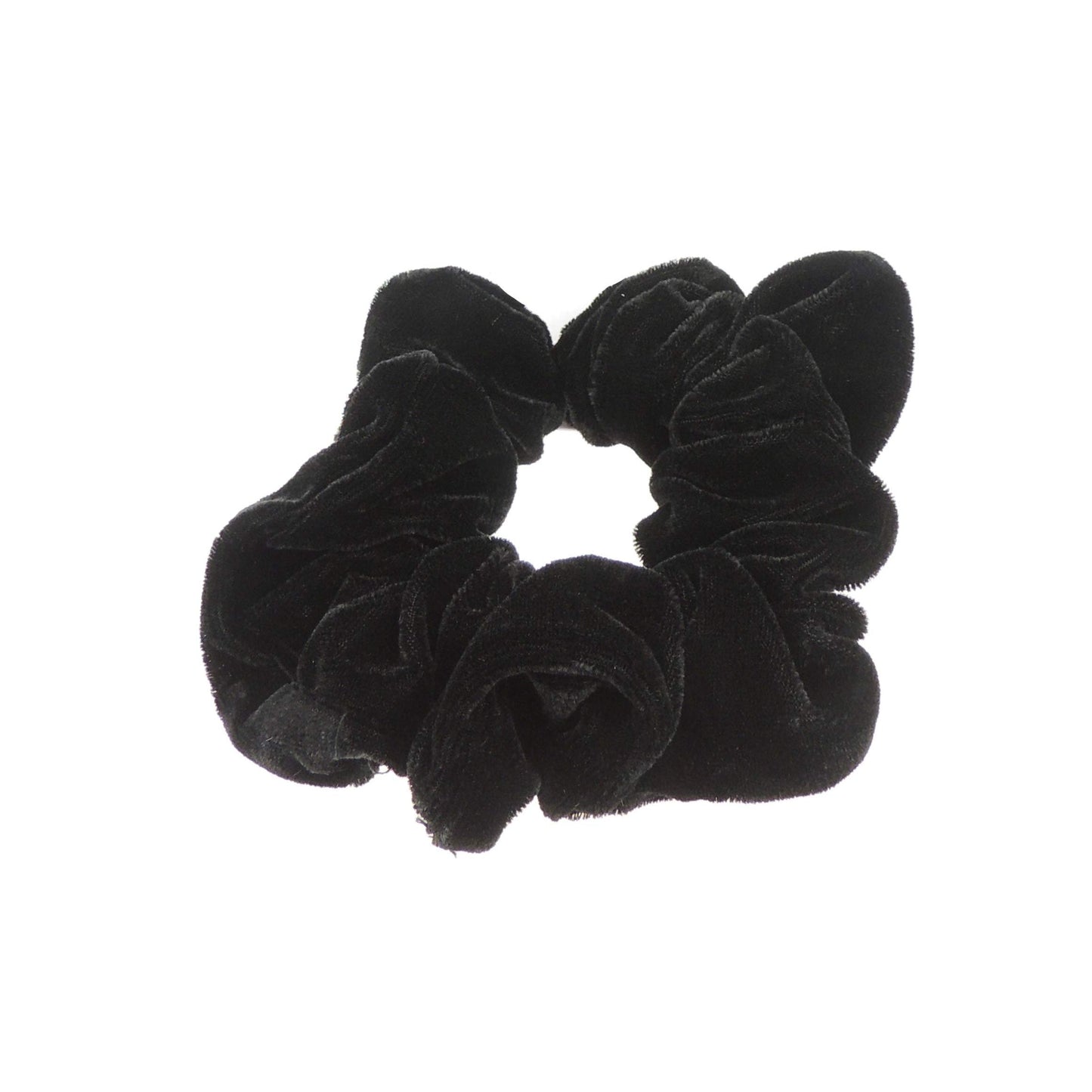 Womens Girls Velvet School Large Fabric Evening Scrunchie Christmas Birthday Bridal Wedding Bridesmaid Party Ponio Hair Tie Up Back Elastic Accessories Bobbles Ponytail Holder Rubber Bands (Black)