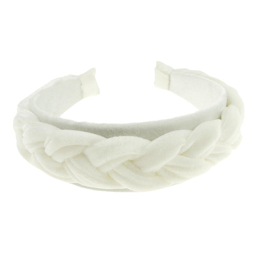 Womens Luxury Occasion Wedding Bridal Party Birthday Christmas Evening Luxury Wide Thick Plaited Braided Twist Turban Padded Velvet Velour Hair Hairband Accessories Headband Alice Band