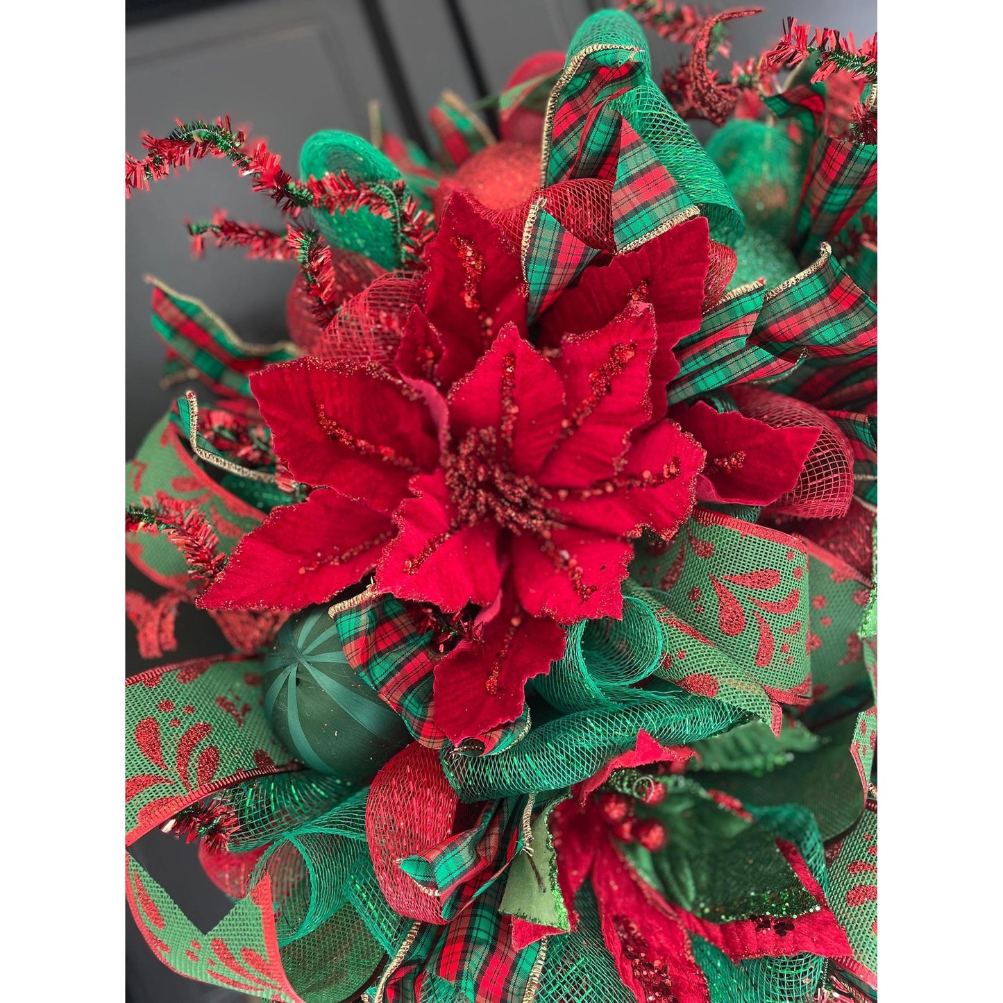 Luxury Christmas Wreath Front Door, Luxury Home Decorations, Red Green Xmas, Winter Mantle Decor, Holiday wreath,Advent wreath,Holiday Swag