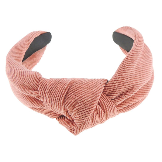 Fancy Womens Girls Wide Top Knot Knotted Winter Evening Corduroy Velvet Soft Fabric Headband Alice Band Hair Band Accessories Wedding Bridal Party Christmas Birthday Colour