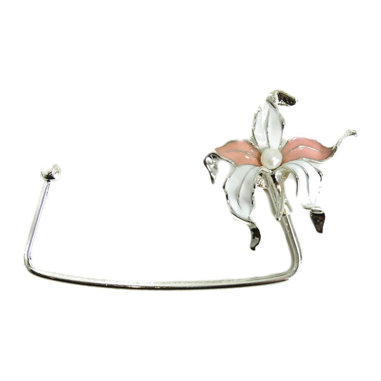 Womens Sparkly Crystal Diamante Rhinestone Purse Shoulder Crossbody Tote Bag Handbag Portable Instant Hanging Hanger Hook For Desks Tables Birthday Christmas Gift For Her Pink Hawaiian Lily Flower