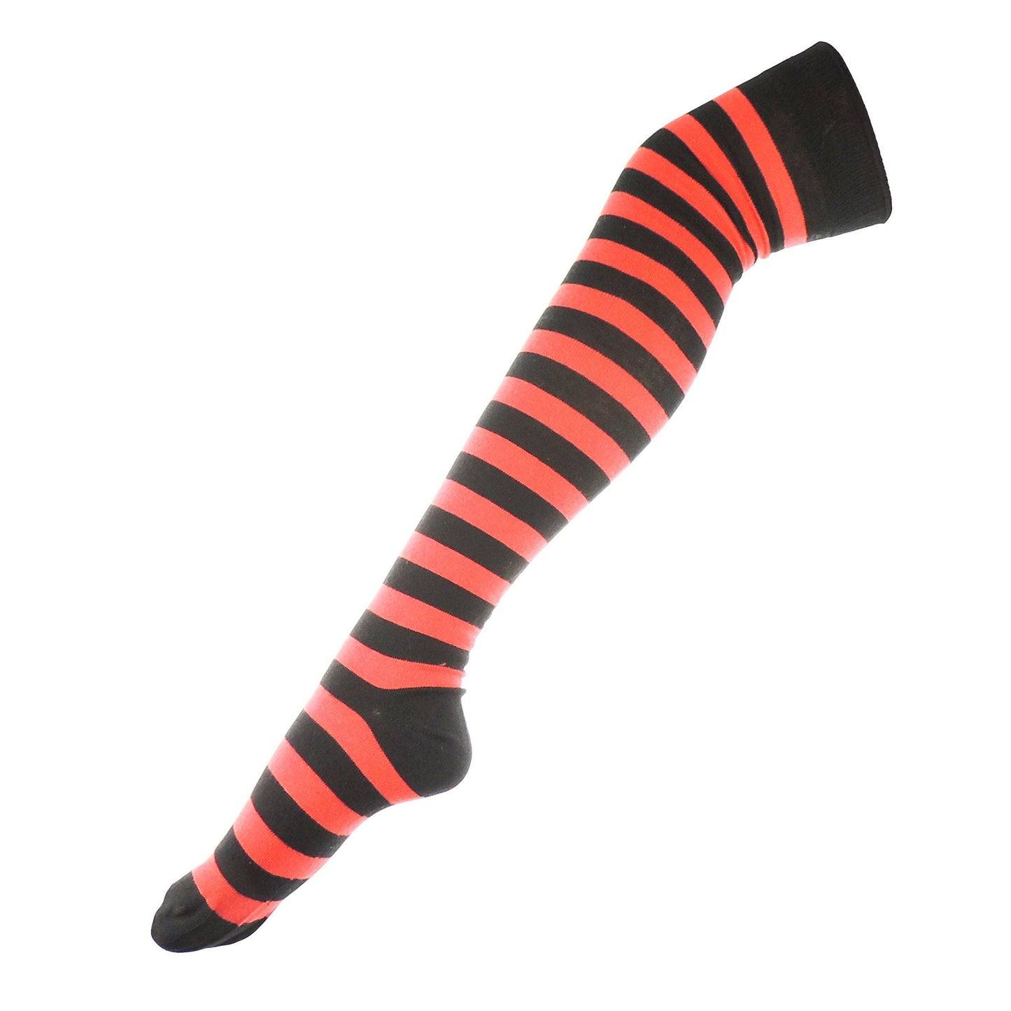 Womens Fancy Dress Party Dance School Costume Outfit Halloween Christmas Legwear Hosiery Steam Punk Over Knee Thigh Socks UK 4-7 (UK, Alpha, One Size, Regular, Regular, White Red Bobbles)