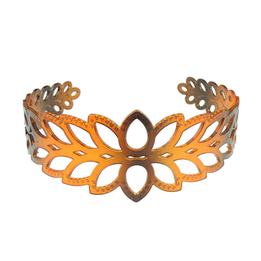 GIRLS SMALL HEAD LADIES School Uniform Work Gym Yoga Birthday Party Hair Accessories Plain Plastic Wide Stencil Short Long Hair Headband Alice Band Hairband Pointy Floral Flower (Brown)