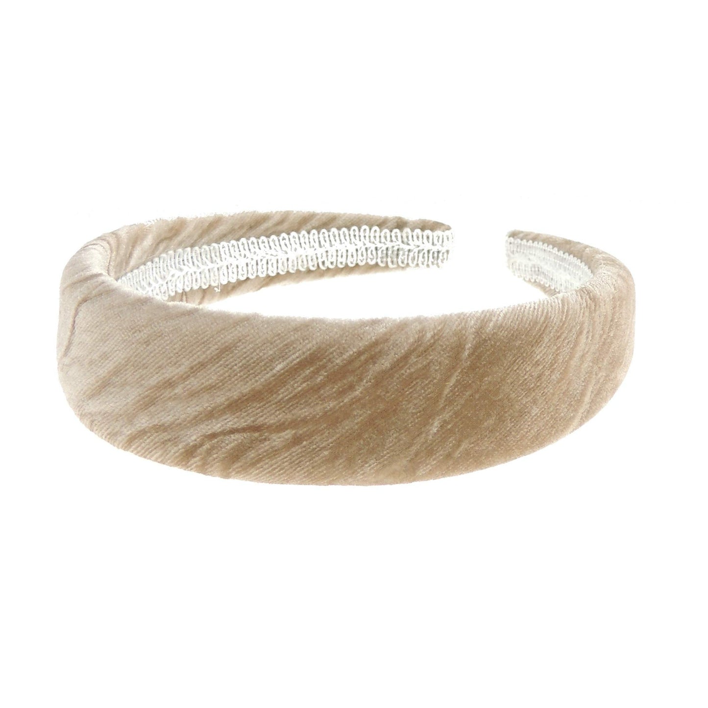 Womens Girls Occasion Wedding Bridal Party Birthday Christmas Evening Wide 3cm Slightly Padded Crushed Velvet Velour Hair Hairband Accessories Headband Alice Band (Gold)