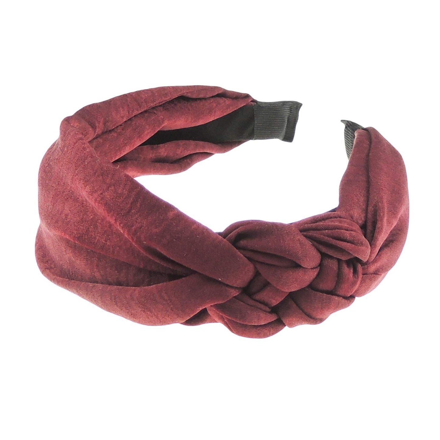 Pretty Satin Chiffon Side Triple Knotted Braid Draped Headband Alice Band (Navy)