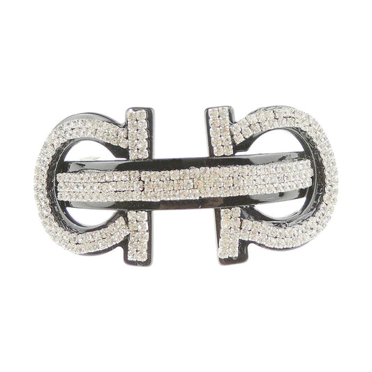 Sparkly Womens Girls Crystal Rhinestone Diamante Wedding Birthday Party Evening Ponytail Fine Hair Accessories Occasion Barrette Hairpin Grip French Spring Clip 8.5cm Black Buckle Horse Shoe Bit