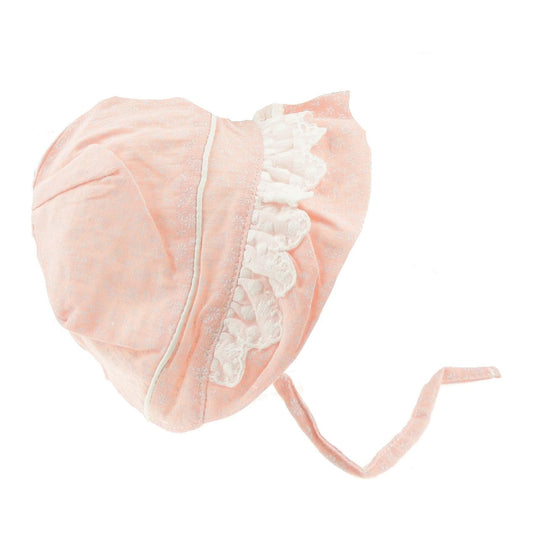 Cute Baby Girls Kids Newborn Cotton Broderie Anglais Pattern Poke Brim Retro Bonnet Beanie Bucket Summer Beach Sunhat Sun Hat 3-12 Months