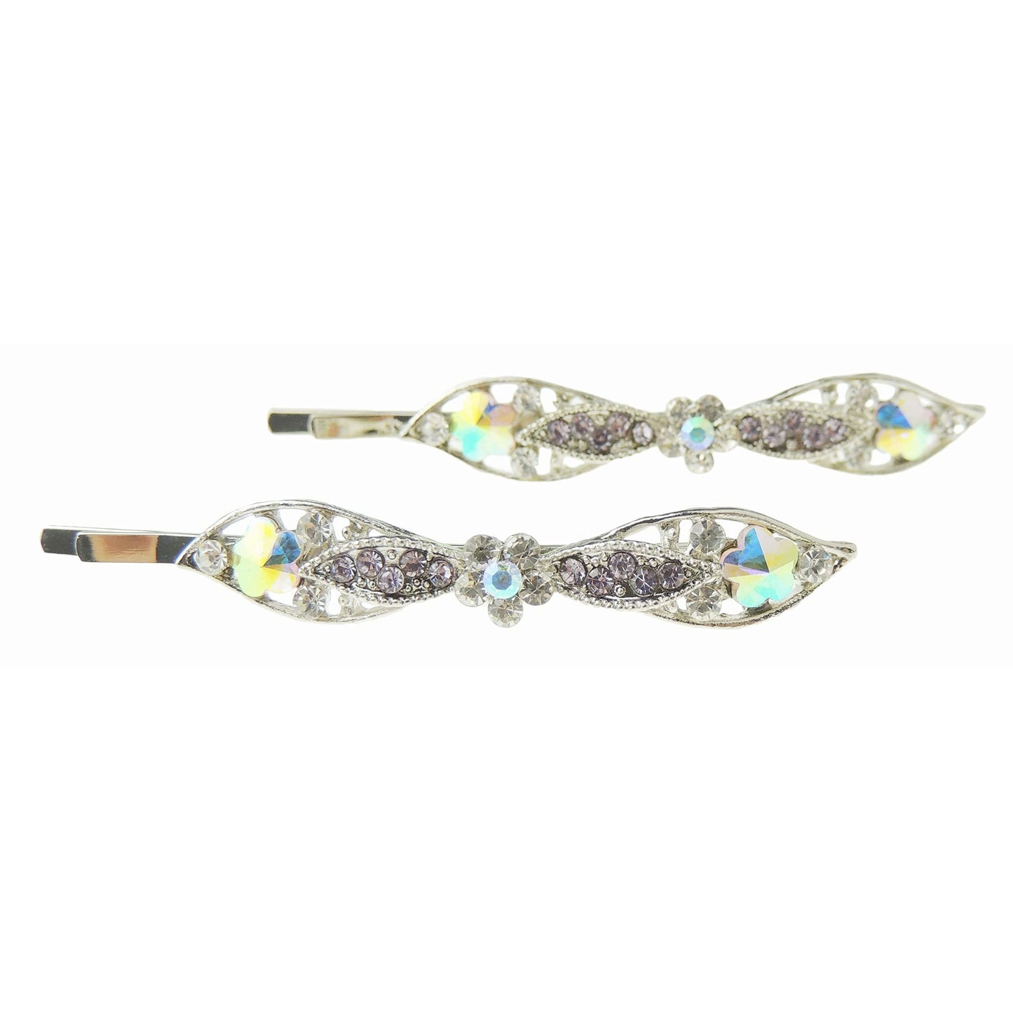 Womens Girls Sparkly Bow Rhinestone Jeweled Crystal Diamante Party Birthday Christmas Bridal Wedding Accessories Slides Hairpin Hair Clips Grips Bobby Pins