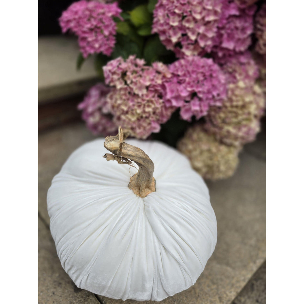 White LARGE Silk Velvet Pumpkin Rustic Farmhouse Wedding Thanksgiving Gift Idea Home Modern Handmade Decor Decoration