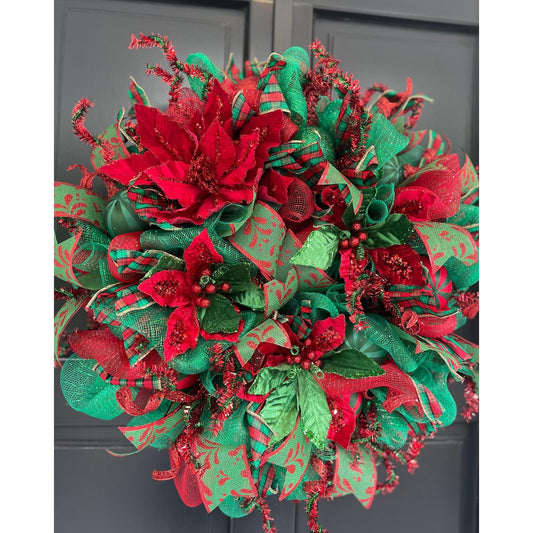 Luxury Christmas Wreath Front Door, Luxury Home Decorations, Red Green Xmas, Winter Mantle Decor, Holiday wreath,Advent wreath,Holiday Swag