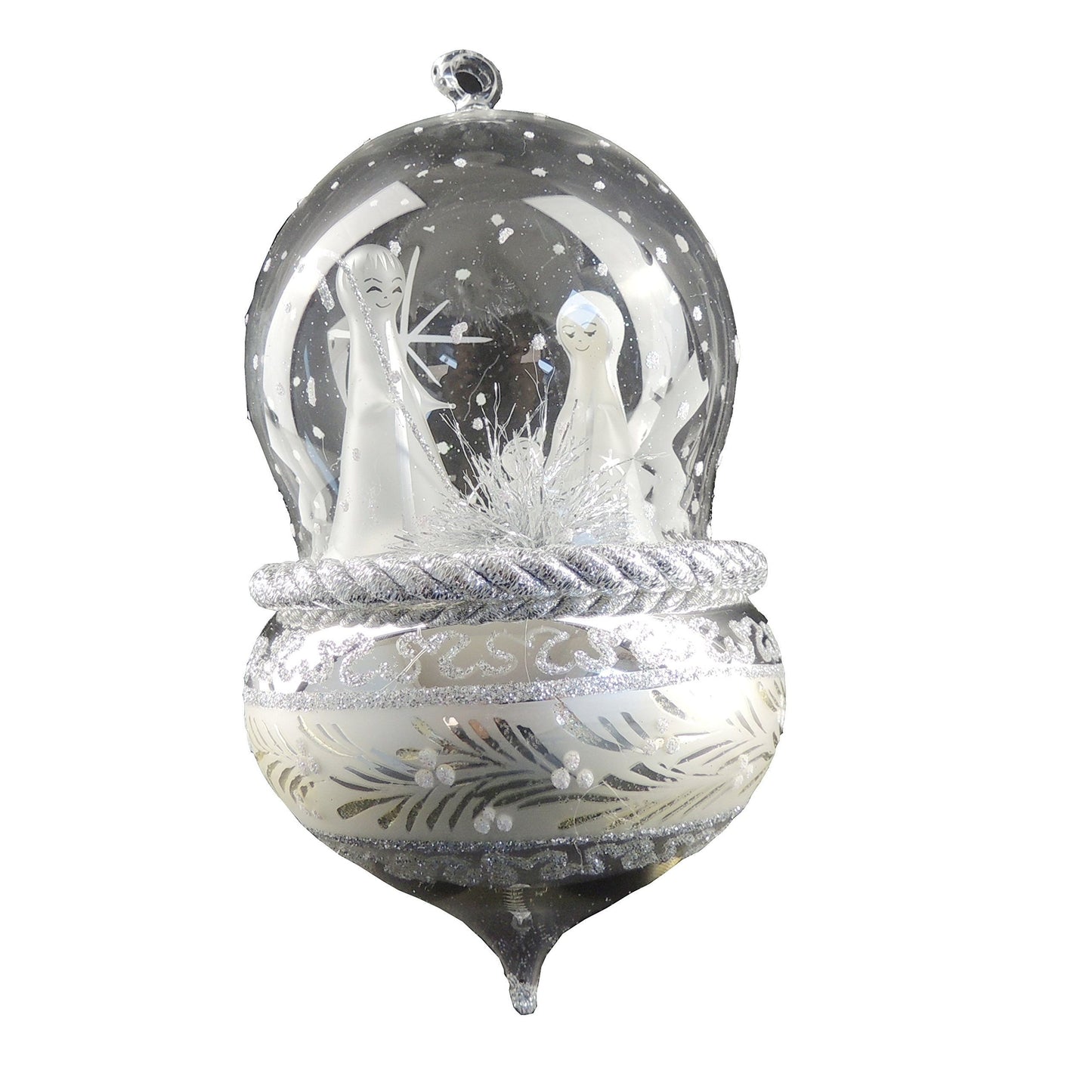 Stunning Italian Luxury Hand Blown Glass Traditional Keepsake Decoration Decorative Christmas Tree Ornament Bauble Winter Novelty Stuff Garland Present Figurine Nativity Scene Joseph, Jesus and Mary