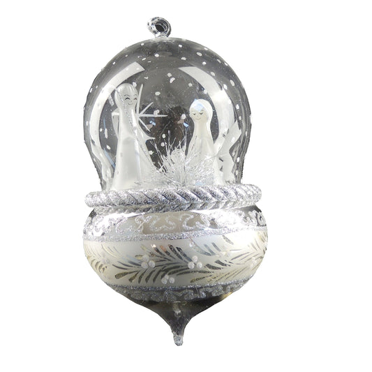 Stunning Italian Luxury Hand Blown Glass Traditional Keepsake Decoration Decorative Christmas Tree Ornament Bauble Winter Novelty Stuff Garland Present Figurine Nativity Scene Joseph, Jesus and Mary