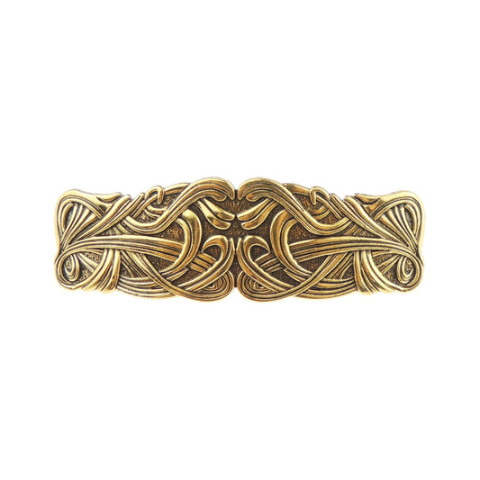 Vintage Look Womens Girls Wedding Bridal Party Evening Ponytail Fine Hair Accessories Occasion Barrette Hairpin Grip French Metal Spring Clip Viking Nordic Celtic Knot Swirls (Silver Tone)