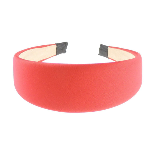 Ladies Wide Slightly Padded Birthday Party Wedding Dance Recital Play Flower Girl Special Occasion Hair Accessories Satin Block Colour 4cm Short Long Hair Headband Alice Band Hairband (Pink)