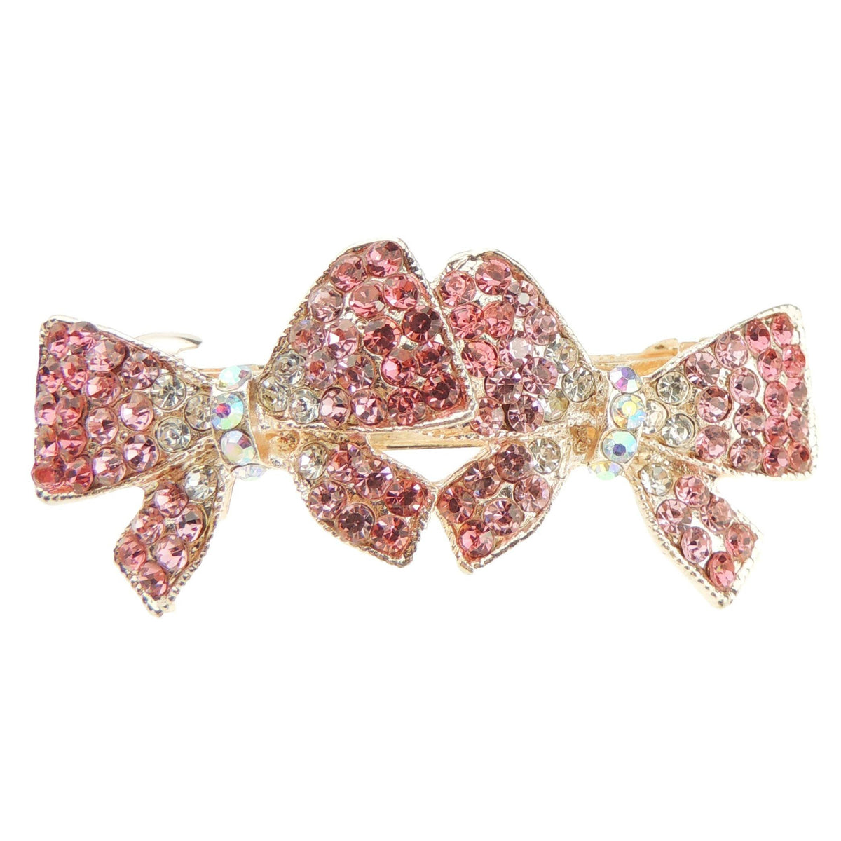Sparkly Womens Girls Crystal Rhinestone Diamante Wedding Bridal Party Evening Ponytail Fine Hair Accessories Occasion Barrette Hairpin Grip French Metal Spring Clip Butterfly Gold Tone (Gold)