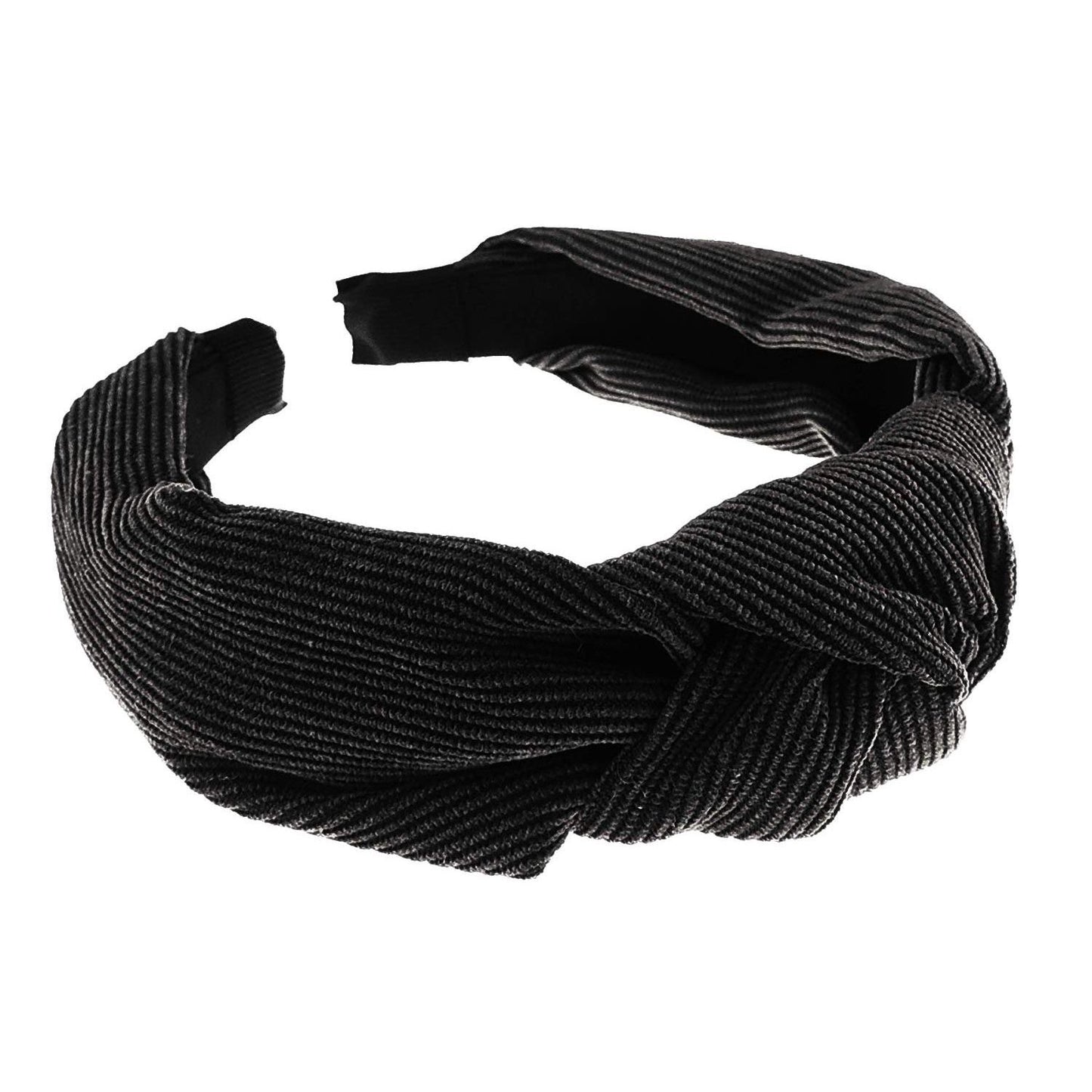 Fancy Womens Girls Wide Top Knot Knotted Winter Evening Corduroy Velvet Soft Fabric Headband Alice Band Hair Band Accessories Wedding Bridal Party Christmas Birthday Colour